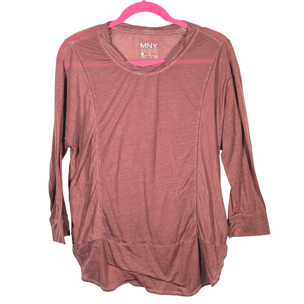 Marc New York Performance Womens Mauve Slub Long Sleeve Activewear‎ Top Small